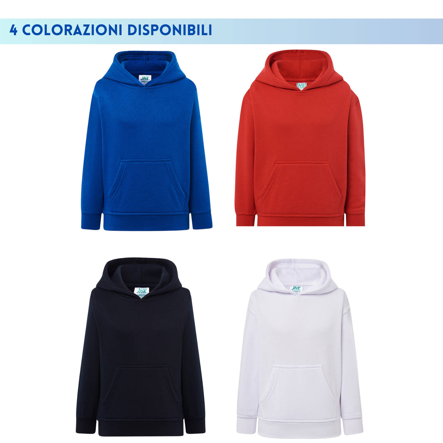 Felpa personalizzata per bambini con cappuccio e tasconi | Cod. SWRKKNG240