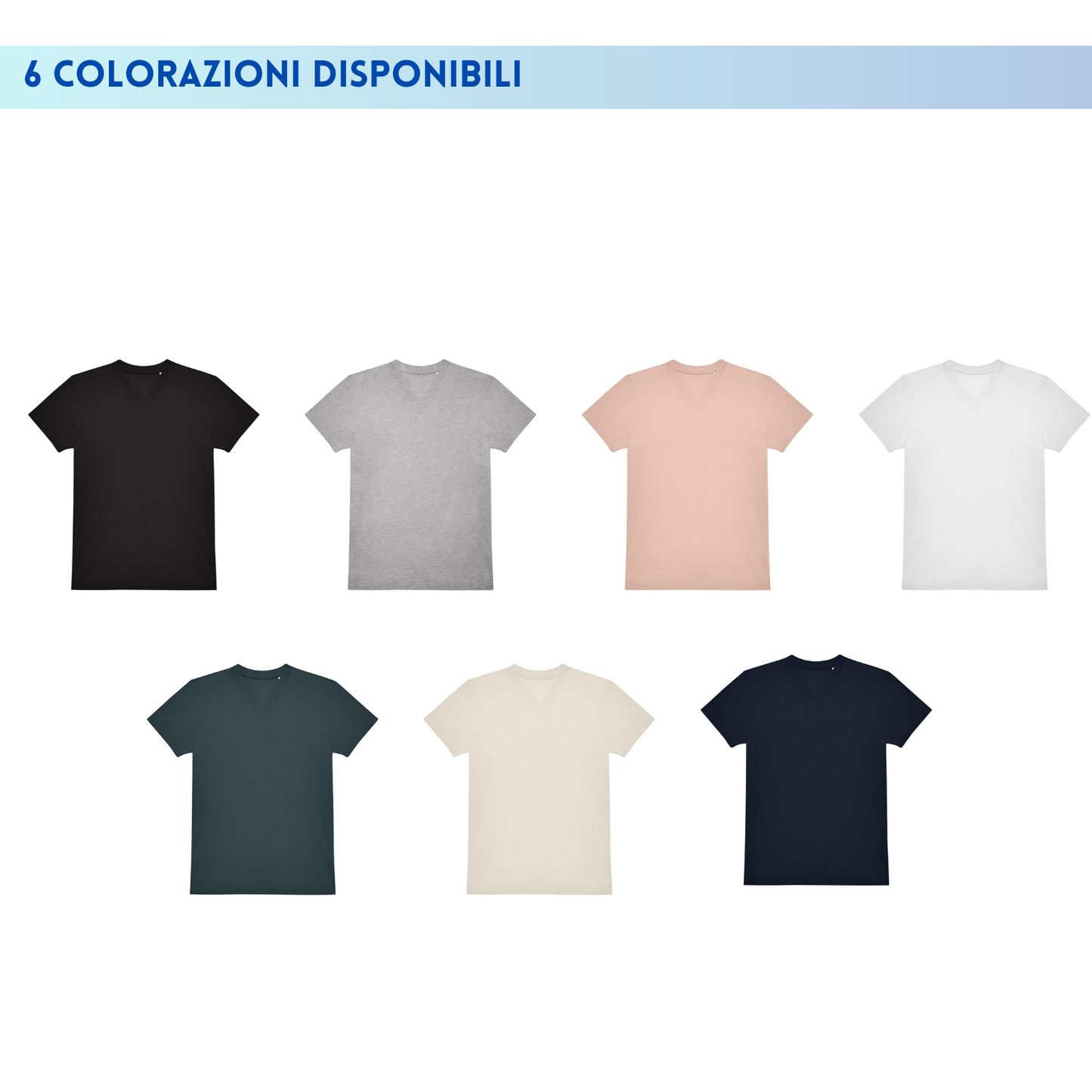 T-shirt collo a V in single Jersey pre-ristretto | Cod. BCTU008