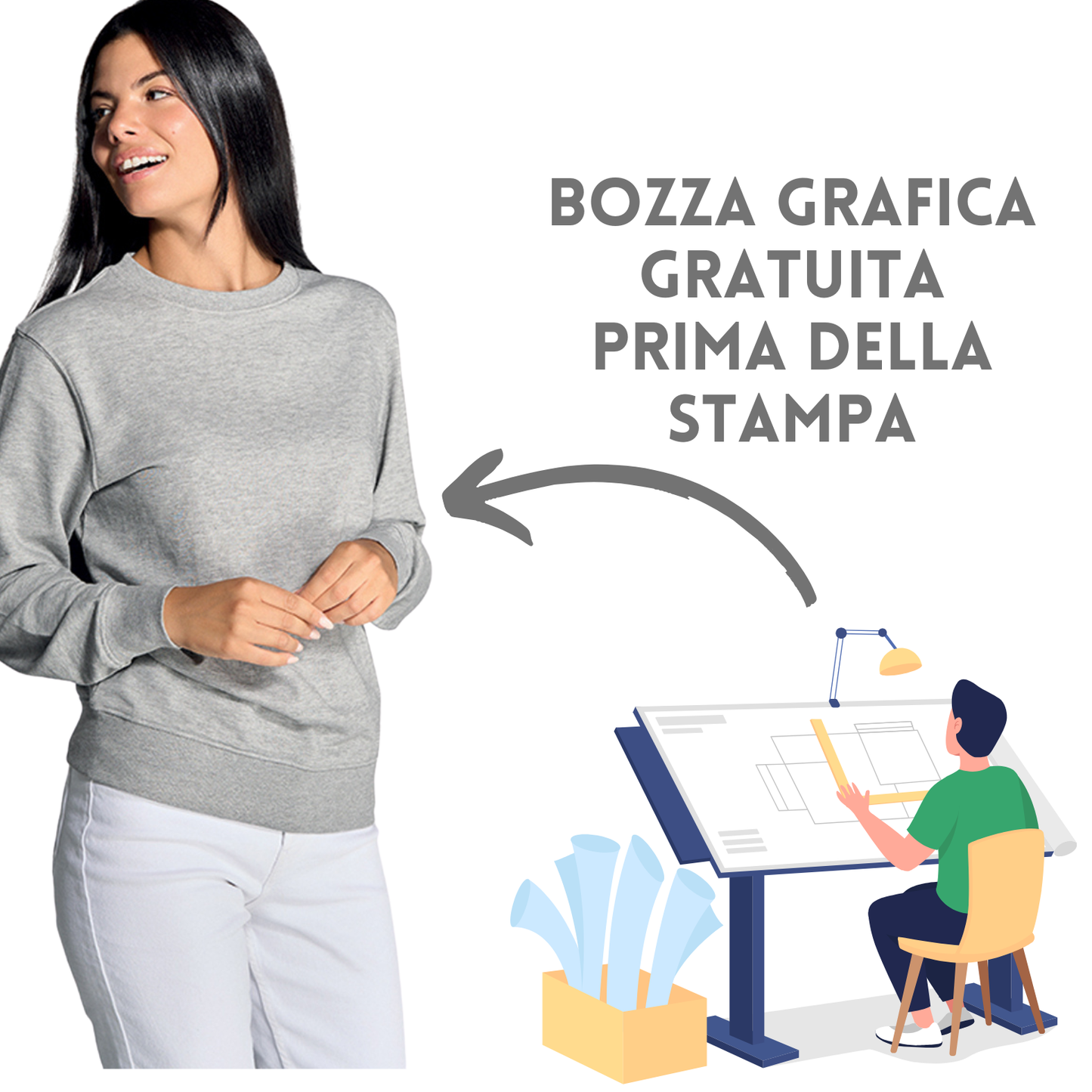 Felpa Donna personalizzata leggera | Cod. SWCRL240