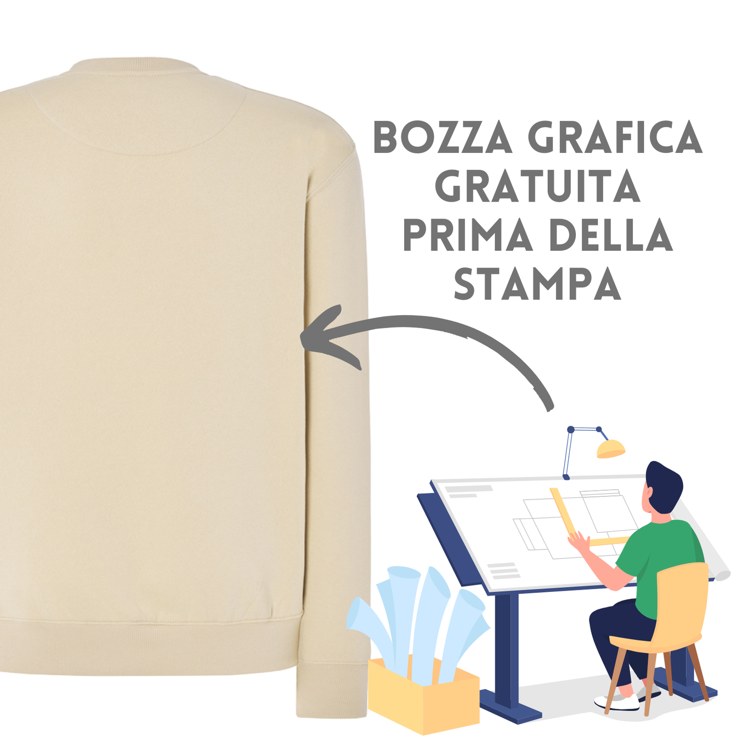 Felpa Unisex Roly a girocollo felpata internamente | Cod. R10703O0