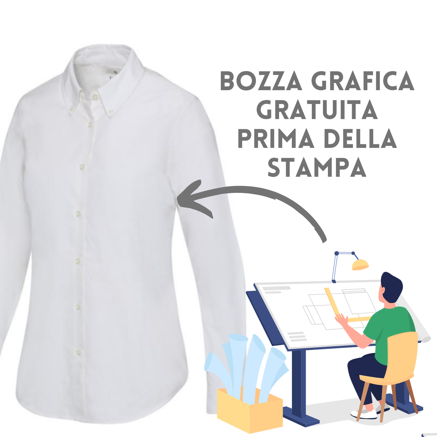 Camicia ricamata classica Oxford da donna | Cod. 39501509