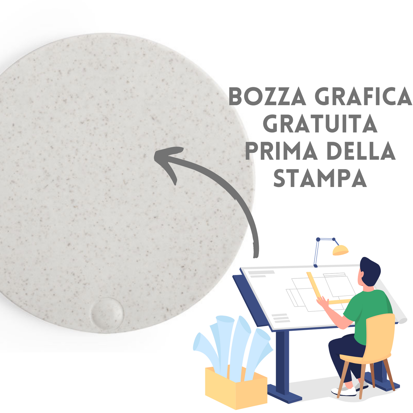 Specchietti personalizzati ecologici in canna di grano | Cod. 6554
