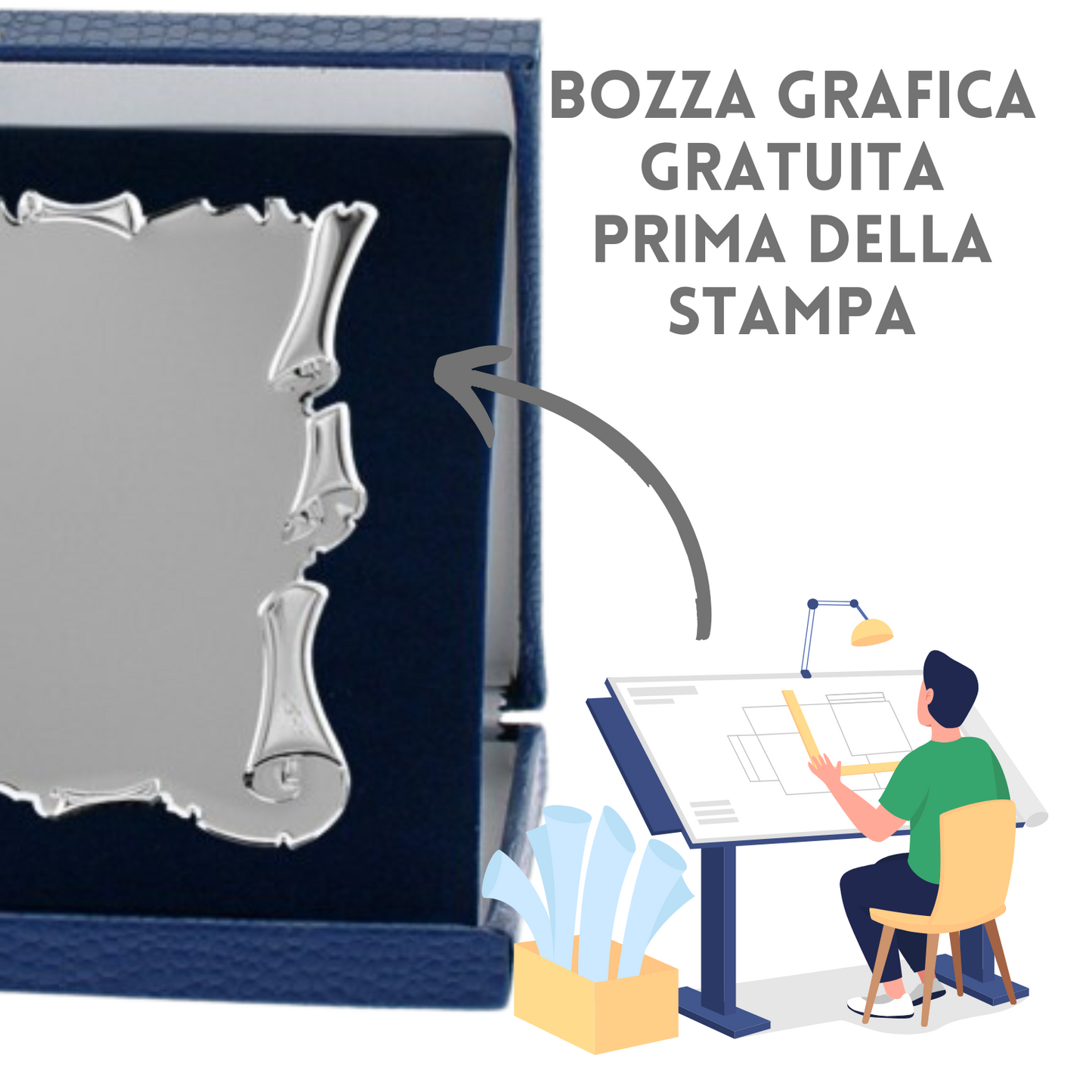 Set targa con astuccio 26x21 cm | Cod. 20.682