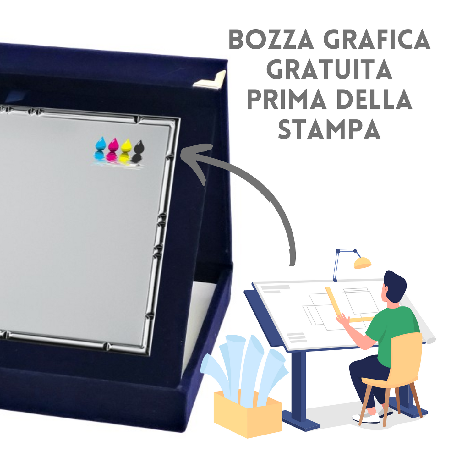 Set targa con astuccio apertura orizzontale 31x26 cm | Cod. 21.131B
