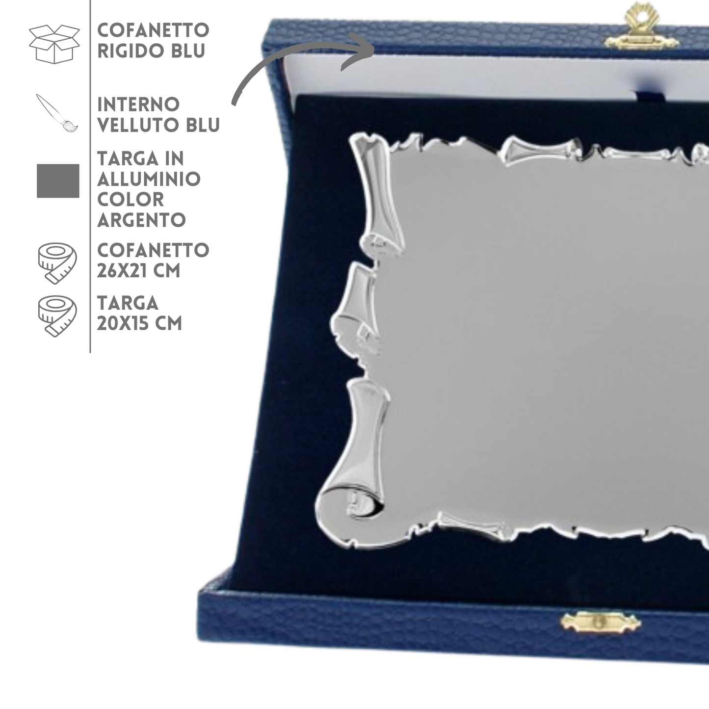 Set targa con astuccio 26x21 cm | Cod. 20.682