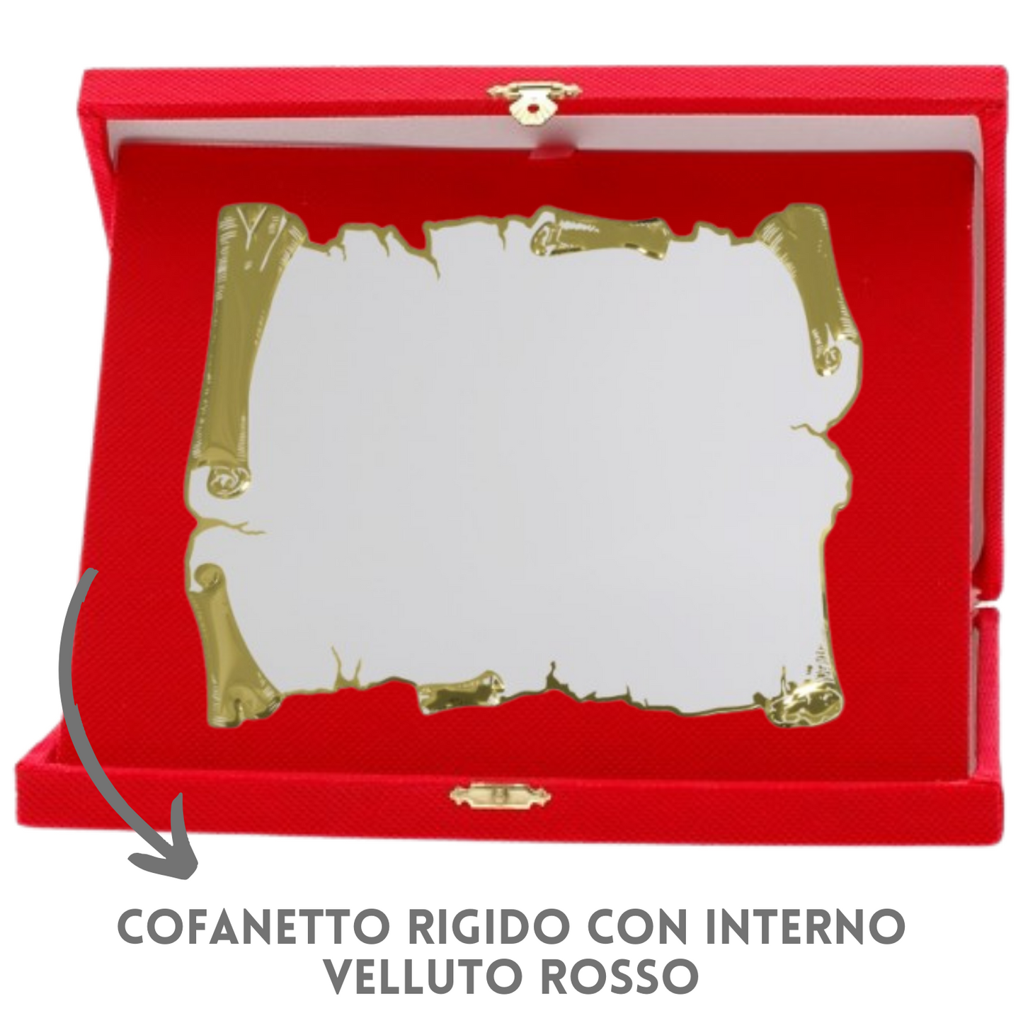 Targa riconoscimento 23X19 personalizzata con cofanetto | Cod. 19.081WG