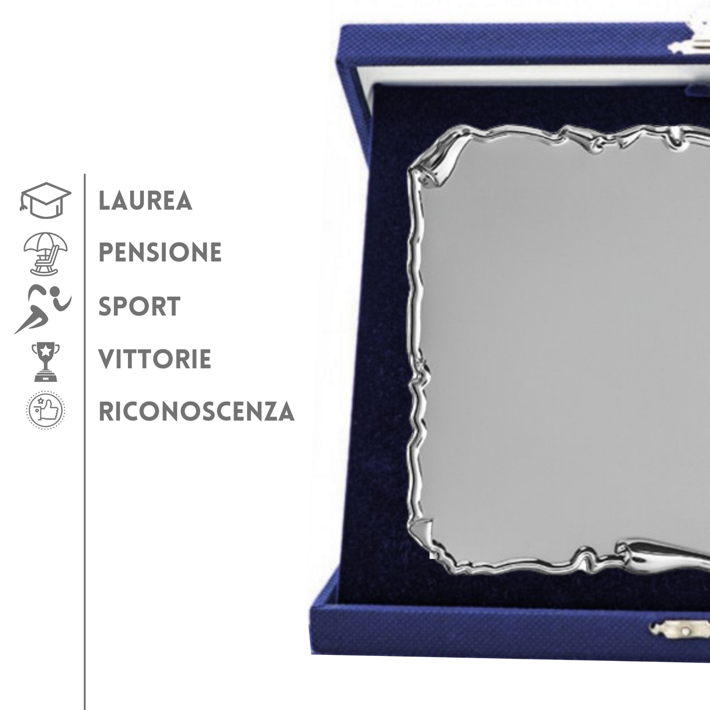 Targa riconoscimento 23x19 personalizzata con cofanetto | Cod. 19.182S