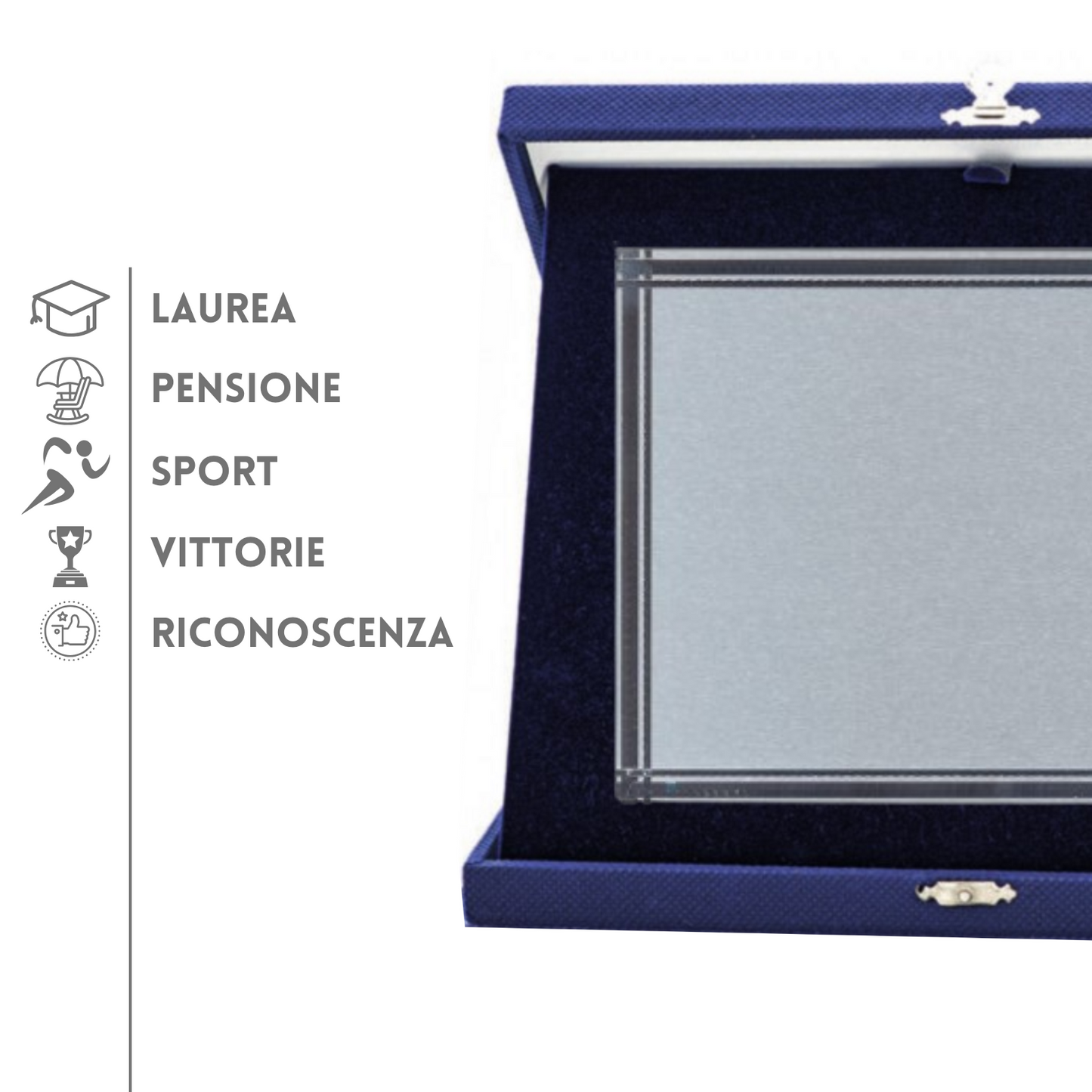 Targa riconoscimento 19x16 personalizzata con cofanetto | Cod. 19.023S