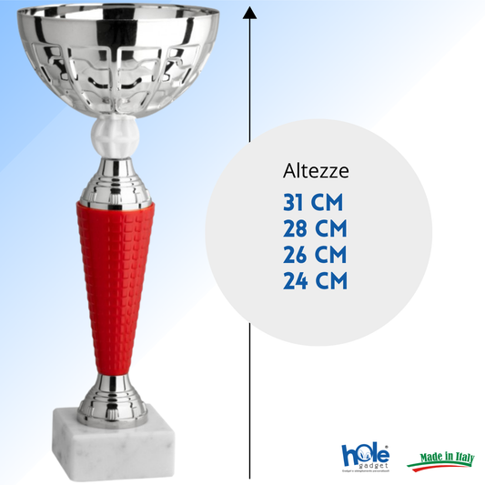 Coppa da 31 cm in metallo con base in marmo | Cod. 13.401S