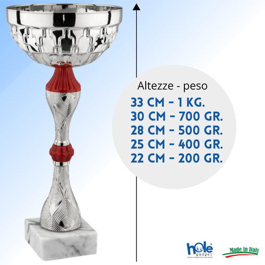 Coppa da 22 cm in metallo con base in marmo | Cod. 13.245S