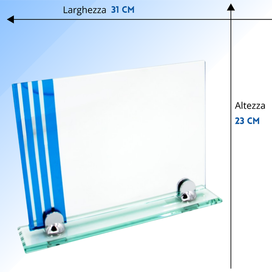 Trofeo in cristallo personalizzato 31x23x0,8 cm | Cod. 25.627M