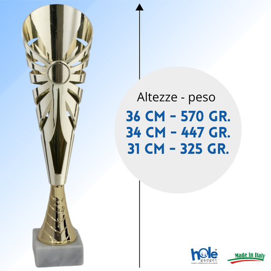 Tris di premiazioni economiche 36 - 34 - 31 cm | Cod. 12.969G