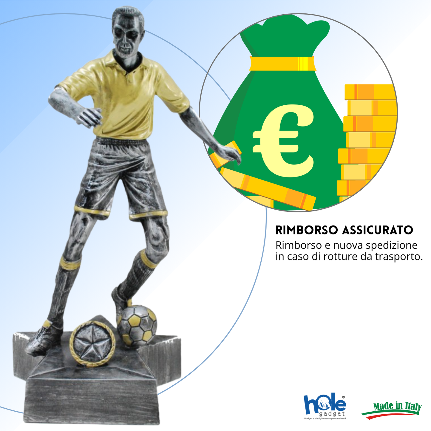 Premio calcistico personalizzato 28 cm | Cod. 14.530