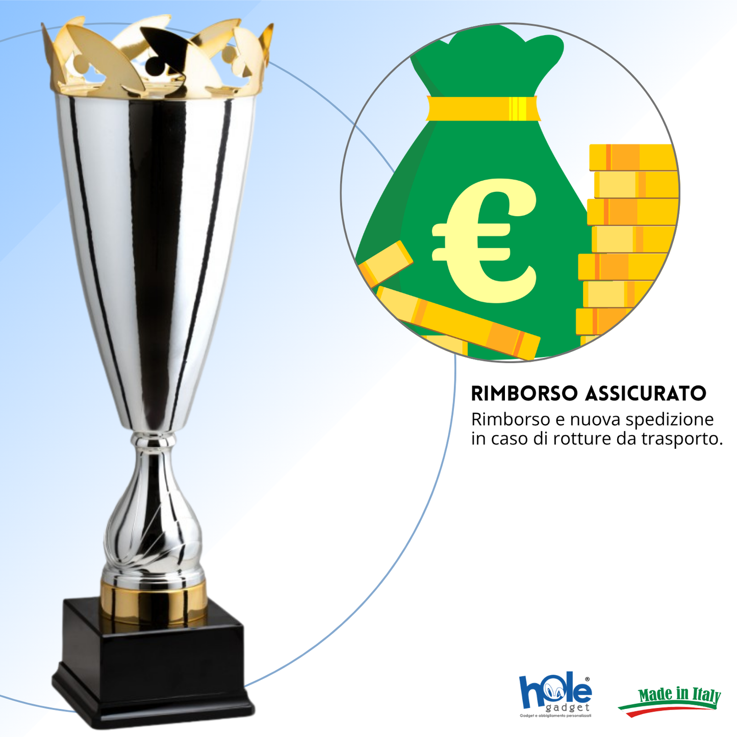 Tris di trofei personalizzati 69 - 62 - 55 cm | Cod. 1.019