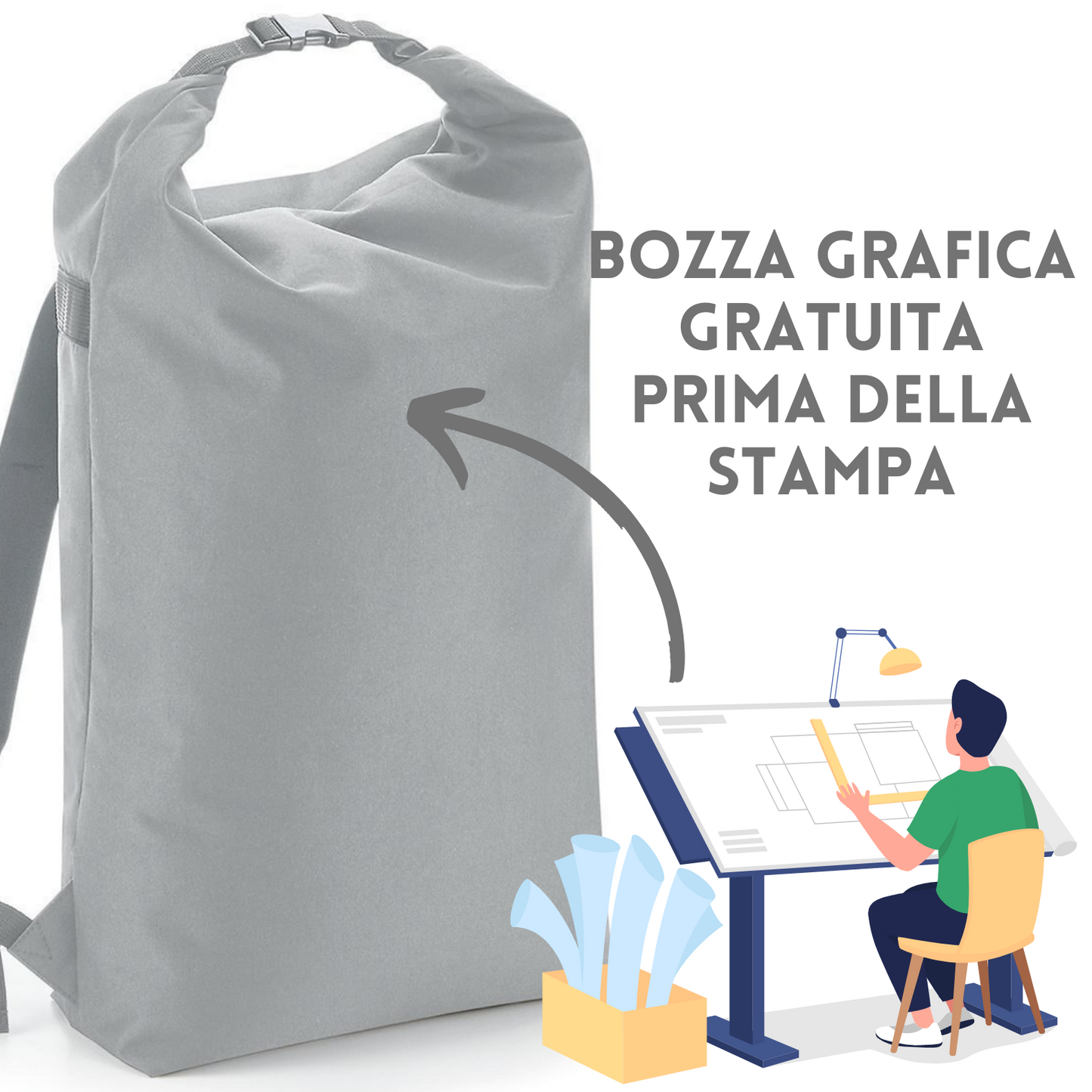 Zaino personalizzato roll-top impermeabile BG115