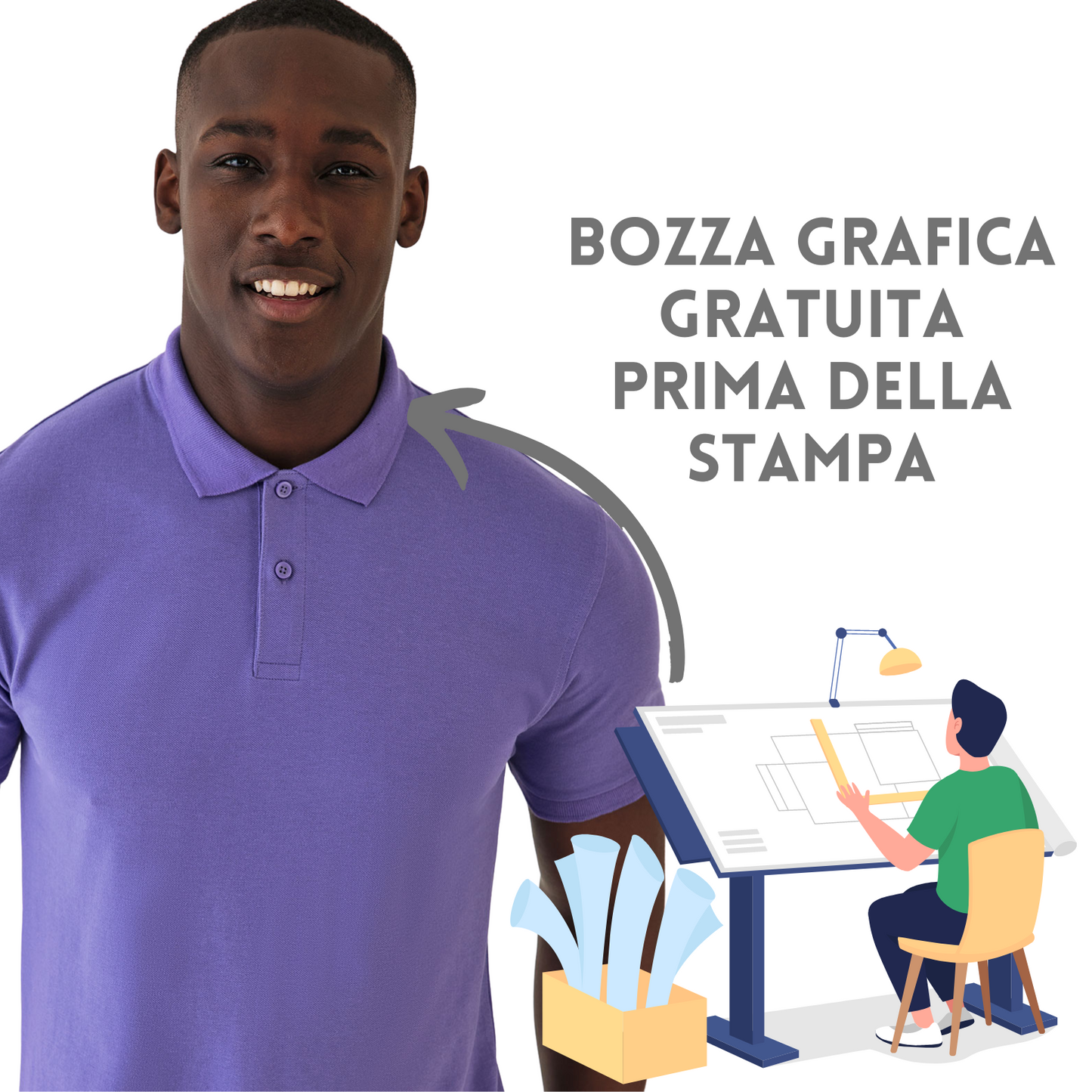 Polo personalizzate unisex in cotone organico | Cod. BCPM430