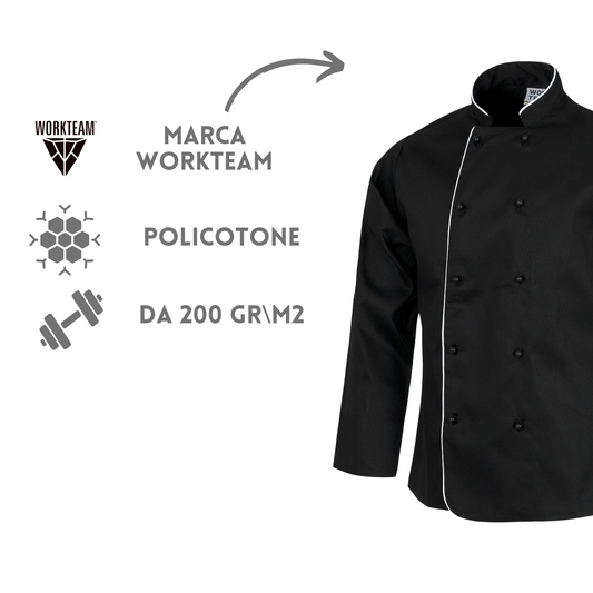 Casacca cuoco con ricamo