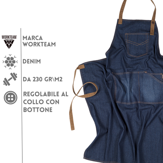 Grembiule jeans ristorante personalizzato