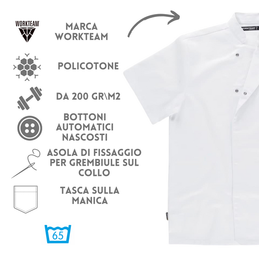 Casacca cuoco con ricamo