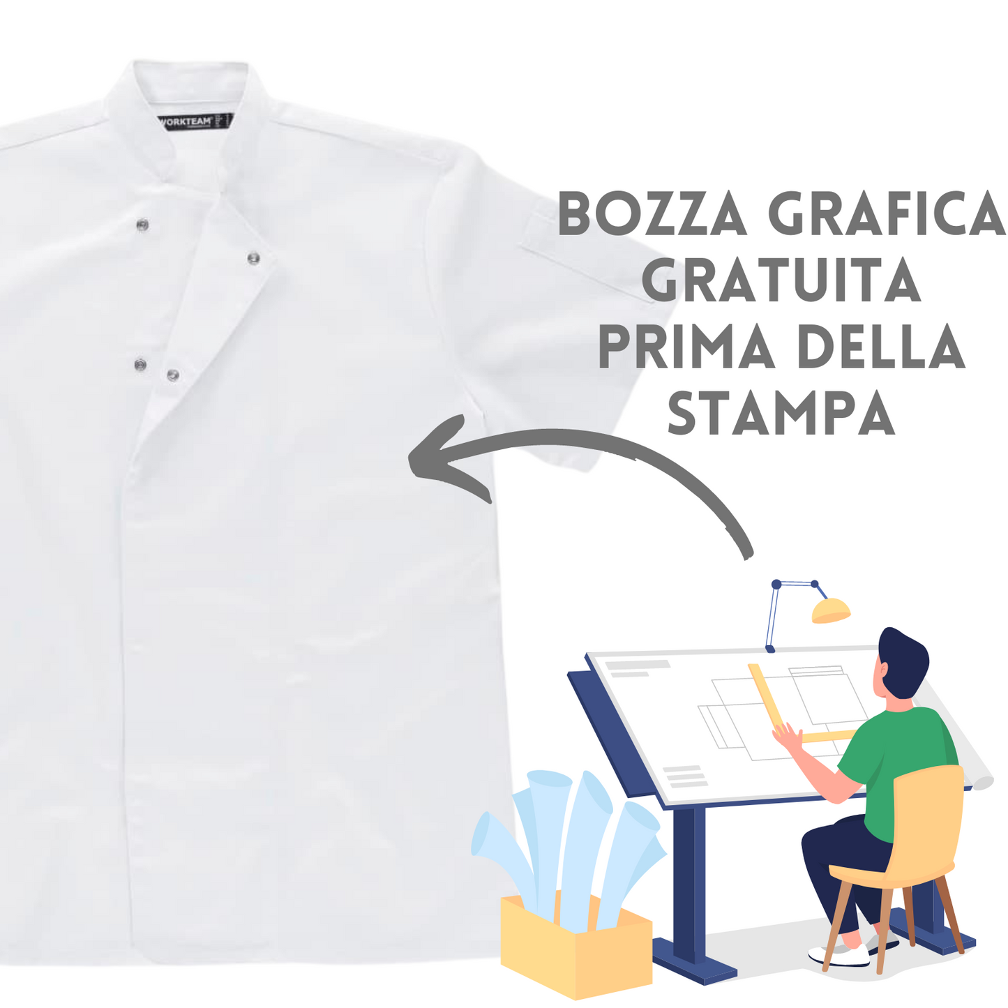 Giacca chef personalizzata con ricamo | Cod. B5901