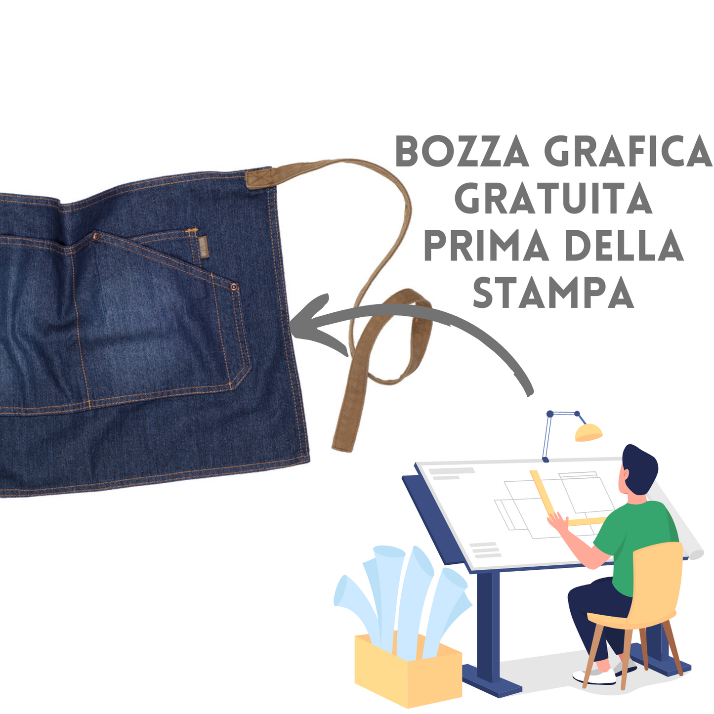 Grembiule jeans personalizzato