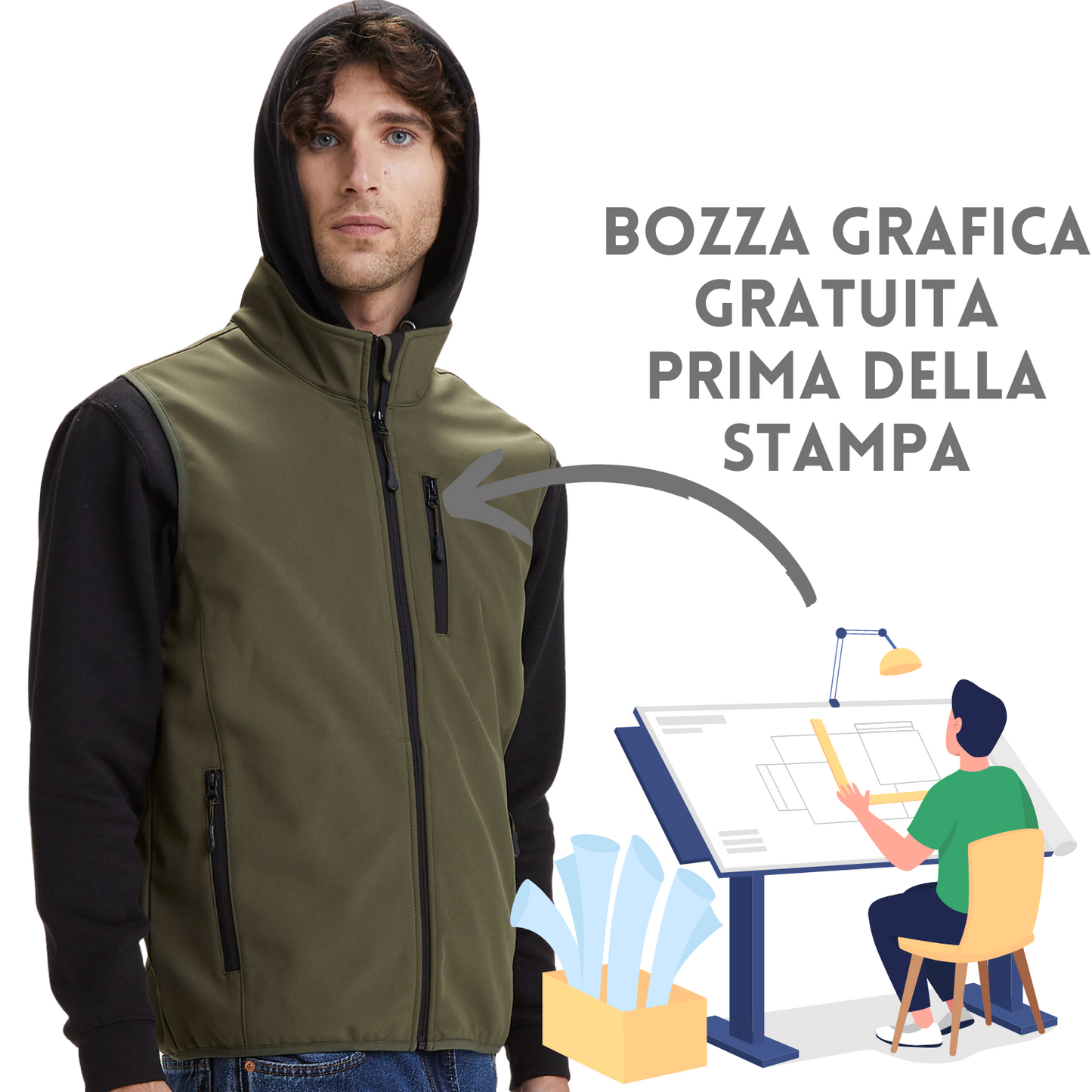 Gilet smanicato da lavoro personalizzato