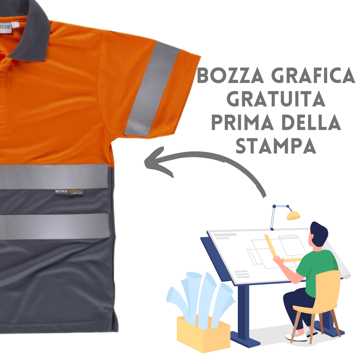 Polo ad alta visibilità personalizzata con ricamo | Cod. C3860
