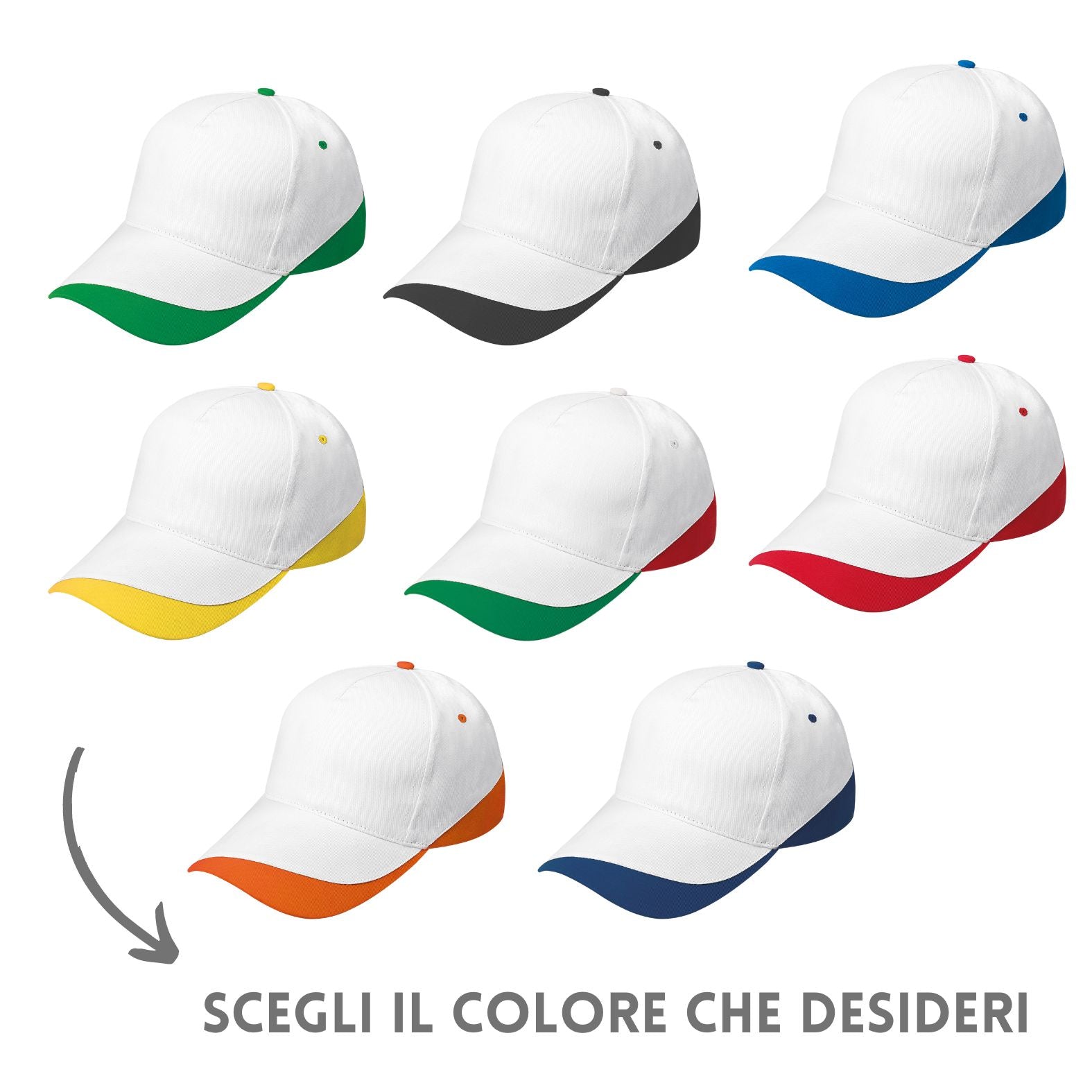 Cappellini personalizzati con visiera precurvata PM093