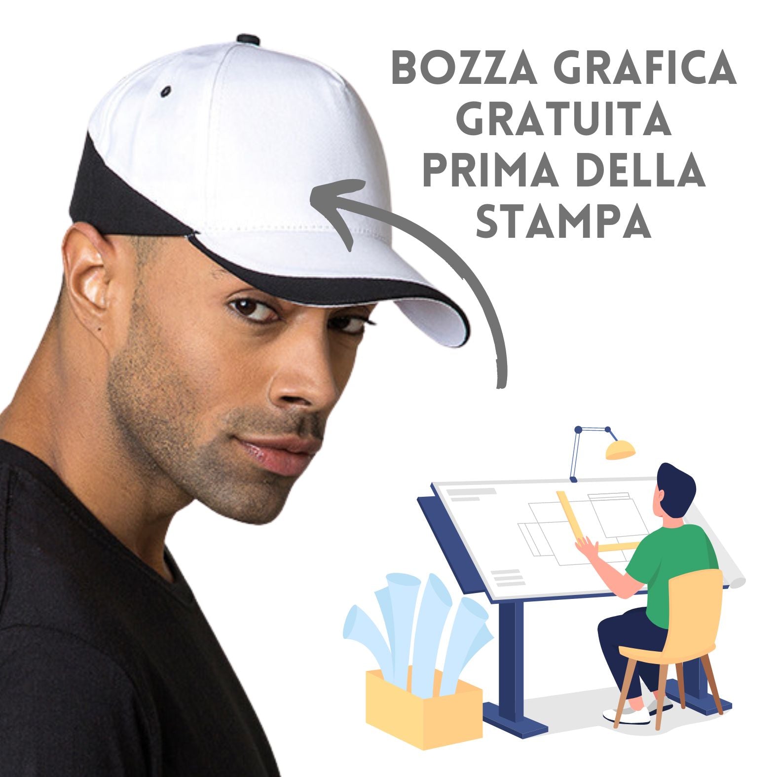 Cappellini personalizzati con visiera precurvata PM093