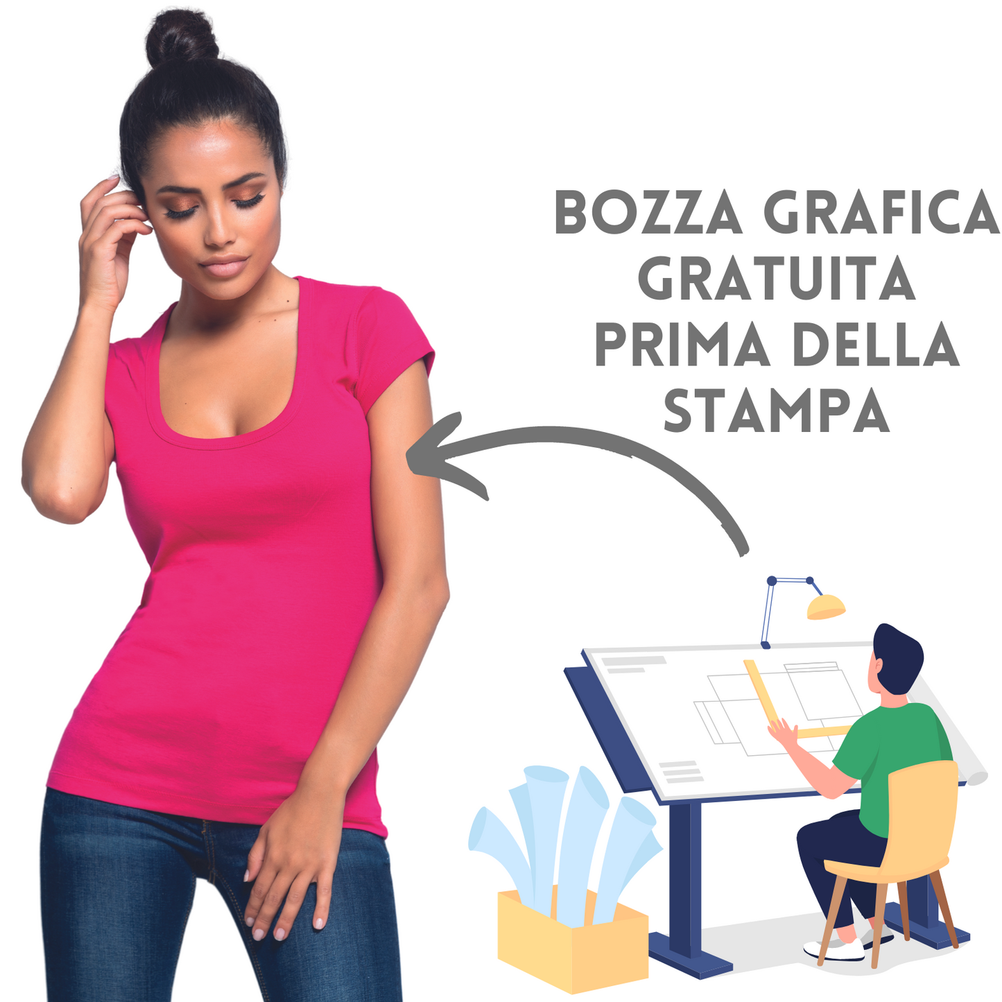 Magliette personalizzate scollate da donna