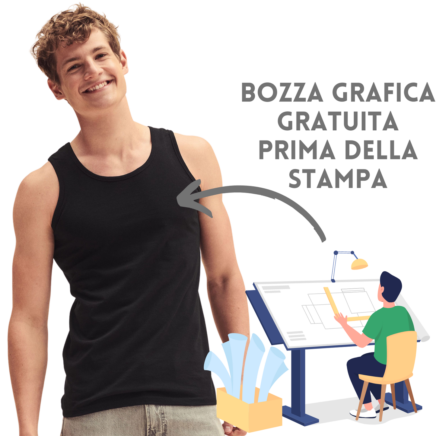 Canotta personalizzata modello da uomo