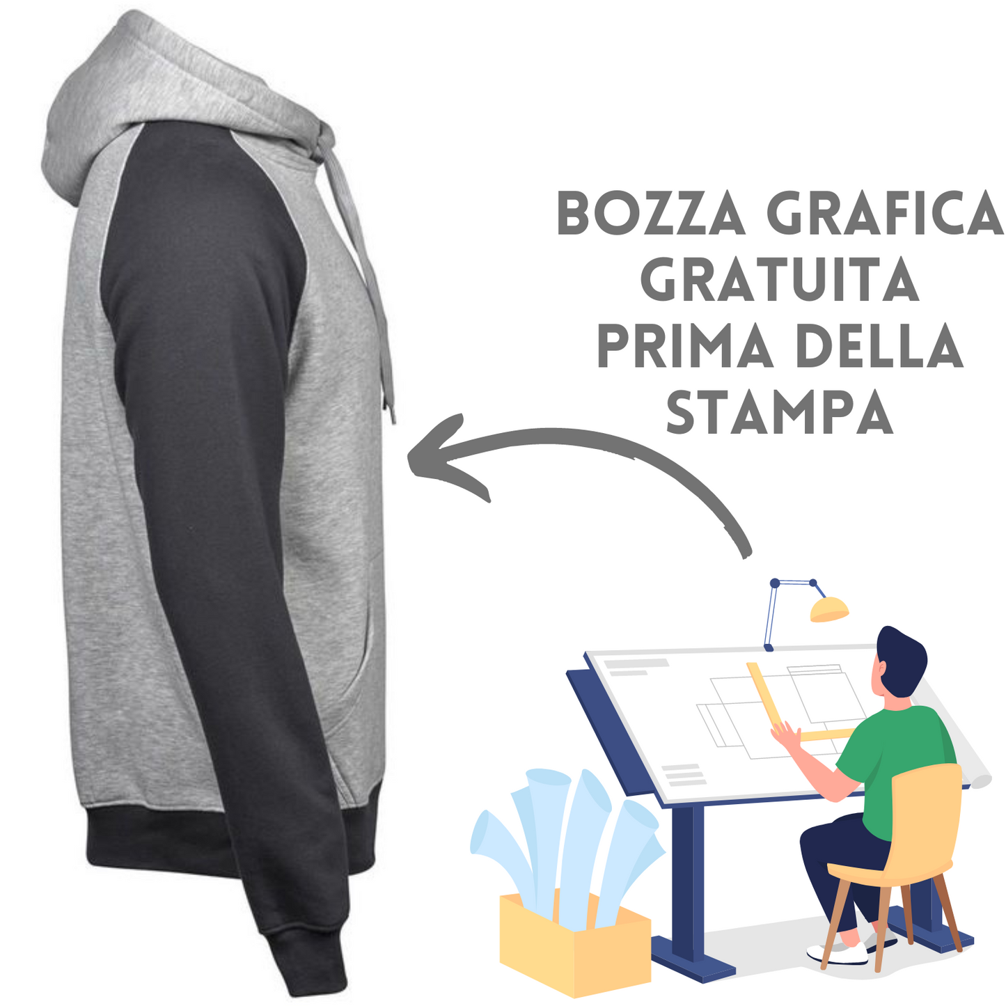 Felpa personalizzata con cappuccio | Cod. TJ5432
