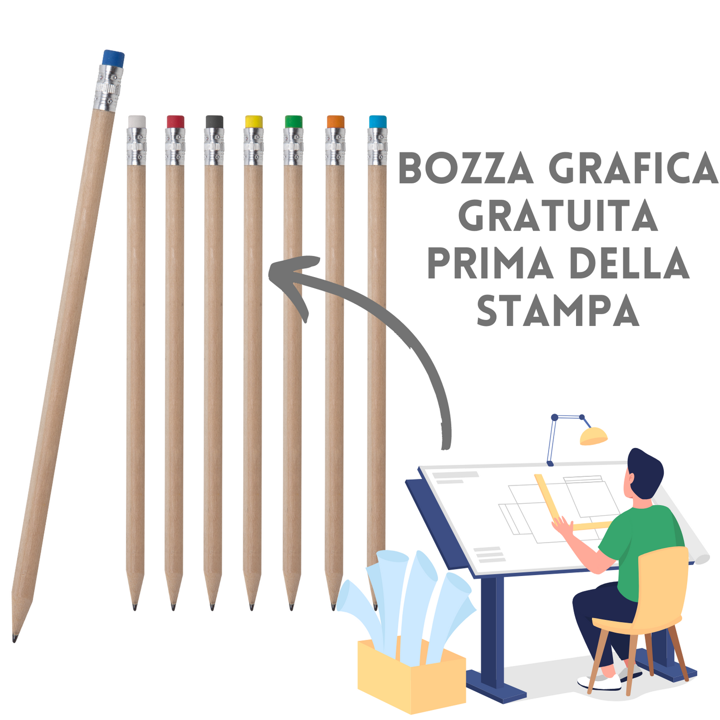 Matite personalizzate in legno naturale | PD575