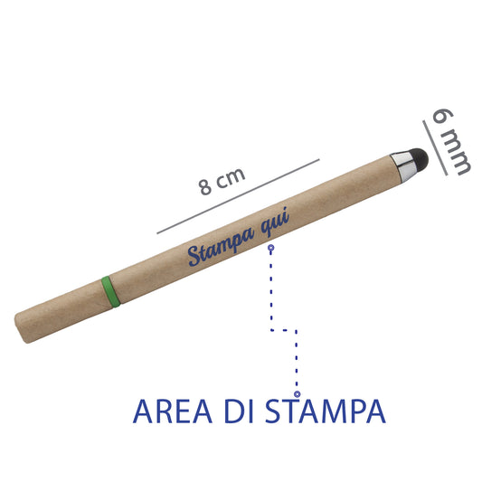 Penna personalizzabile modello ecologico con touch screen