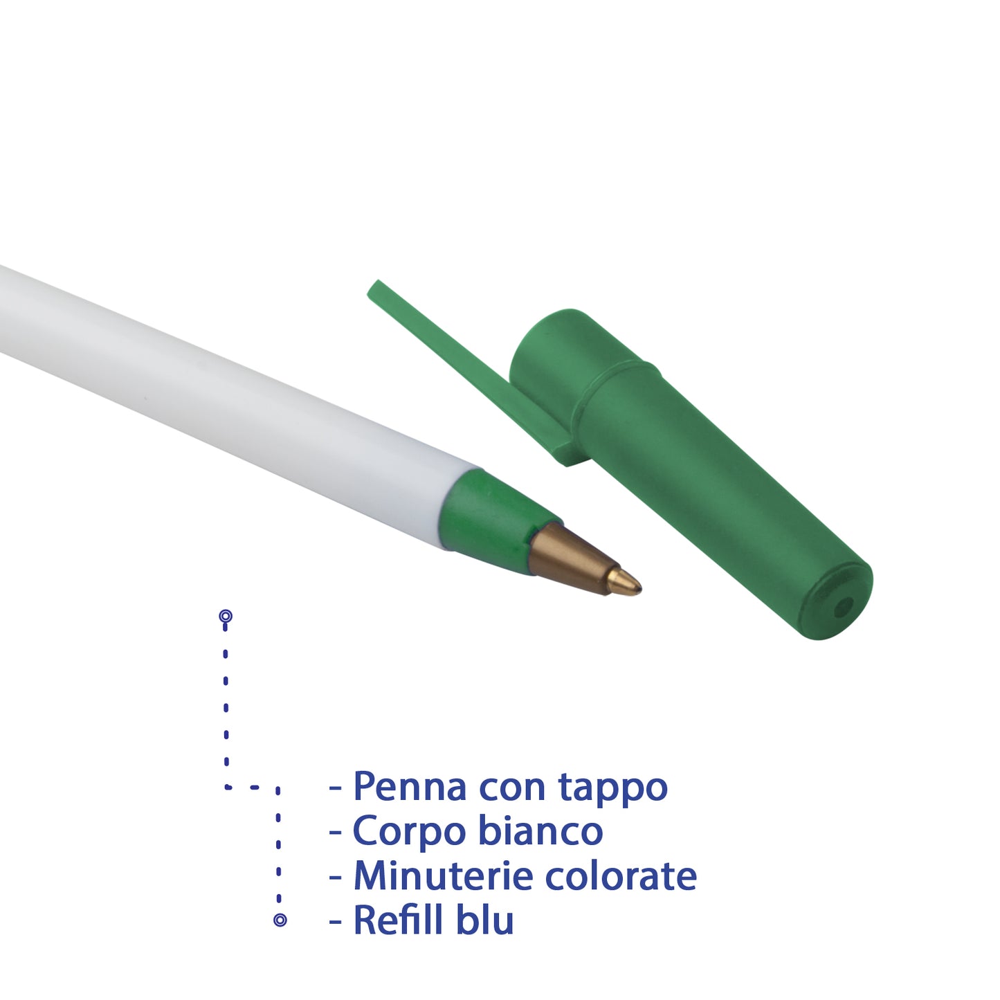 Penne personalizzate economiche con tappo | Cod. elky