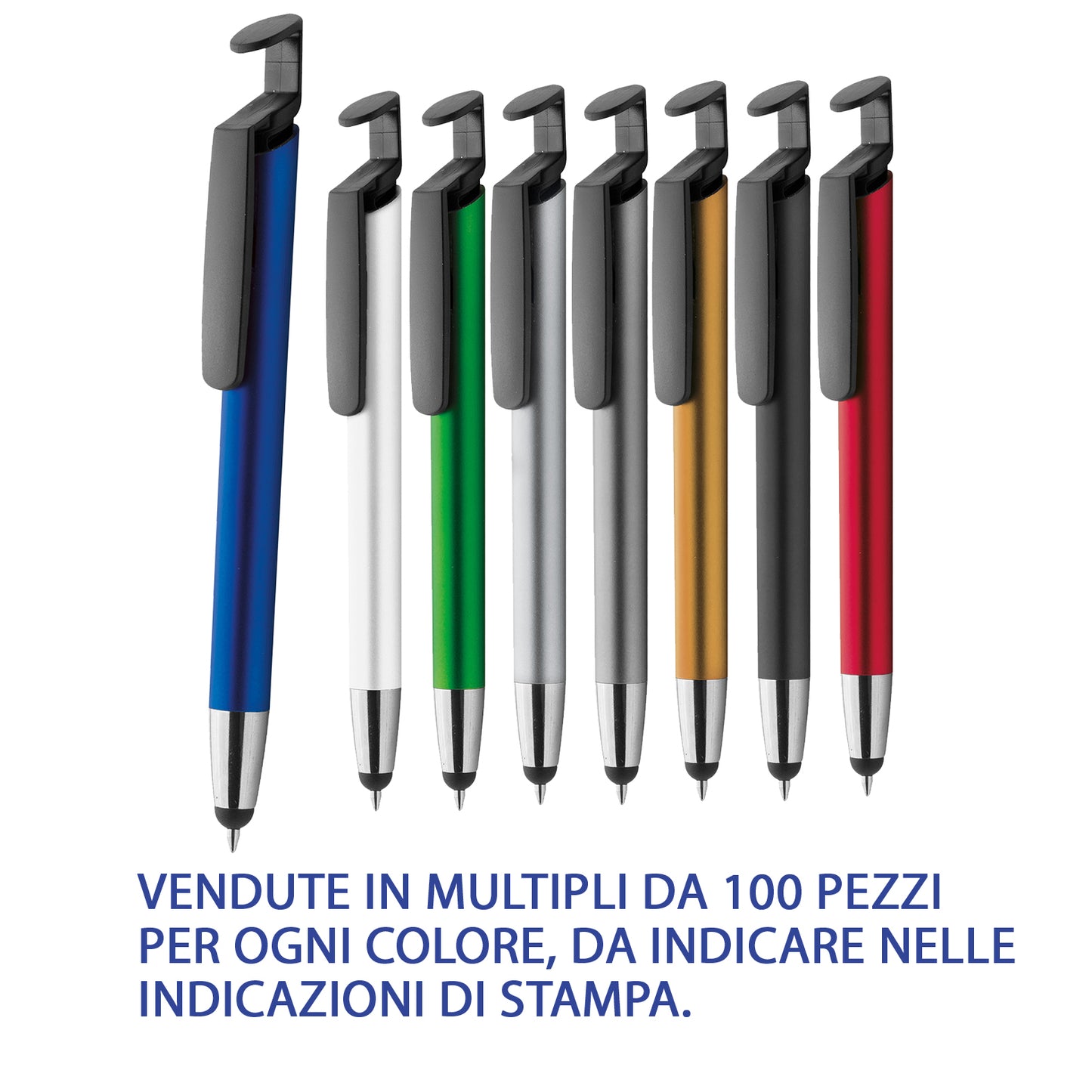 Penna a scatto con touch e supporto smartphone | Cod. PD128