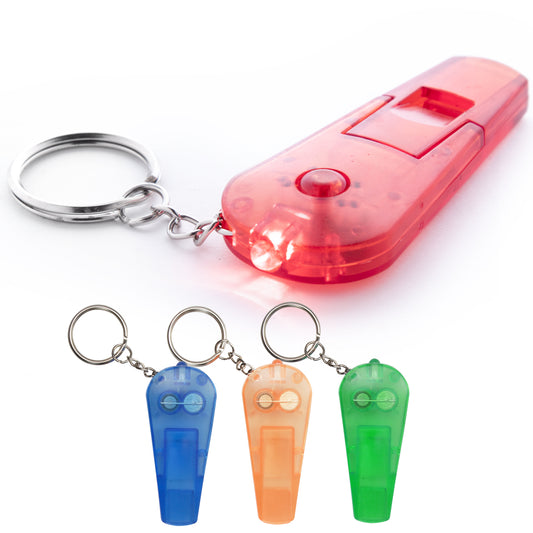 Portachiavi multiuso con torcia e fischietto