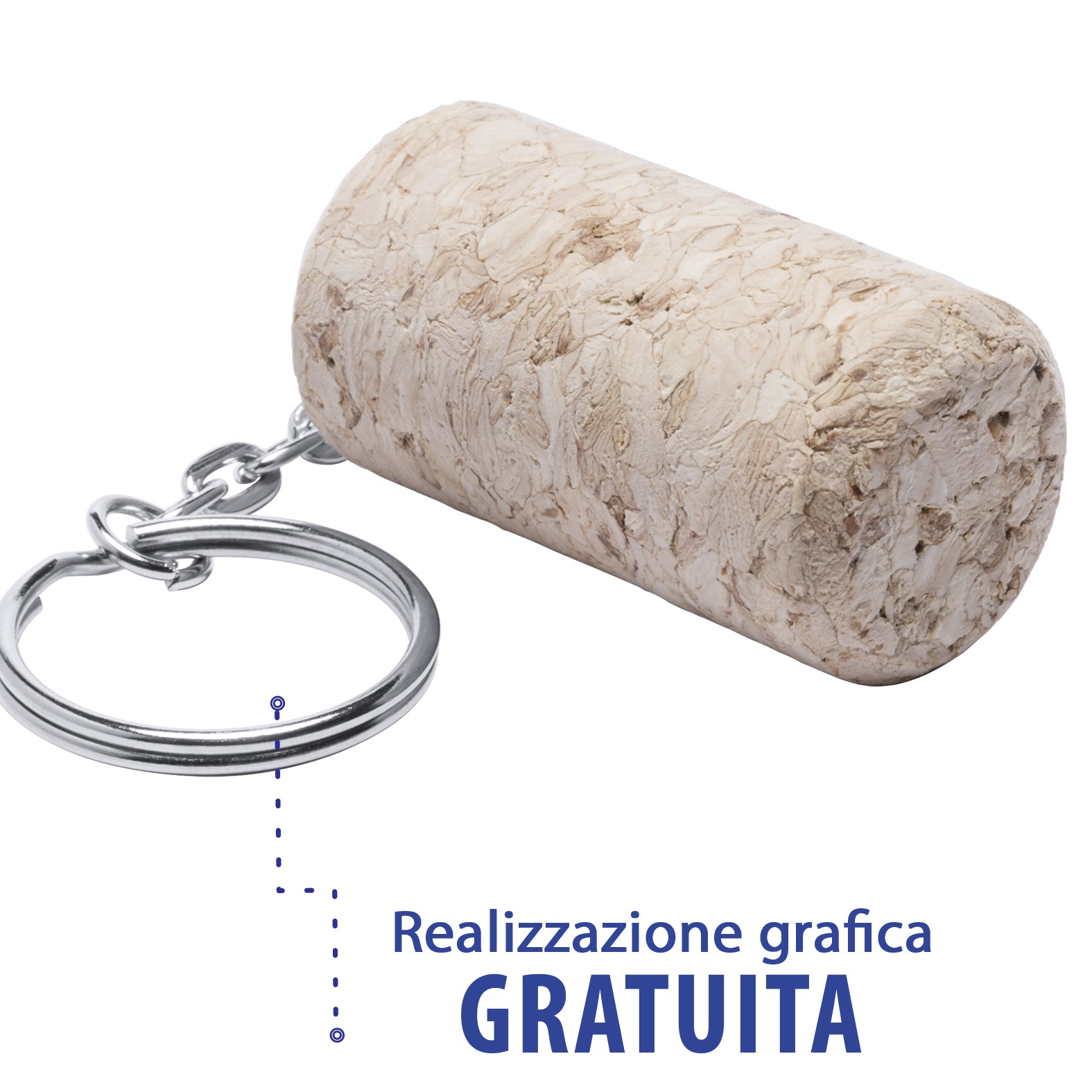 Portachiavi personalizzati tappo di sughero