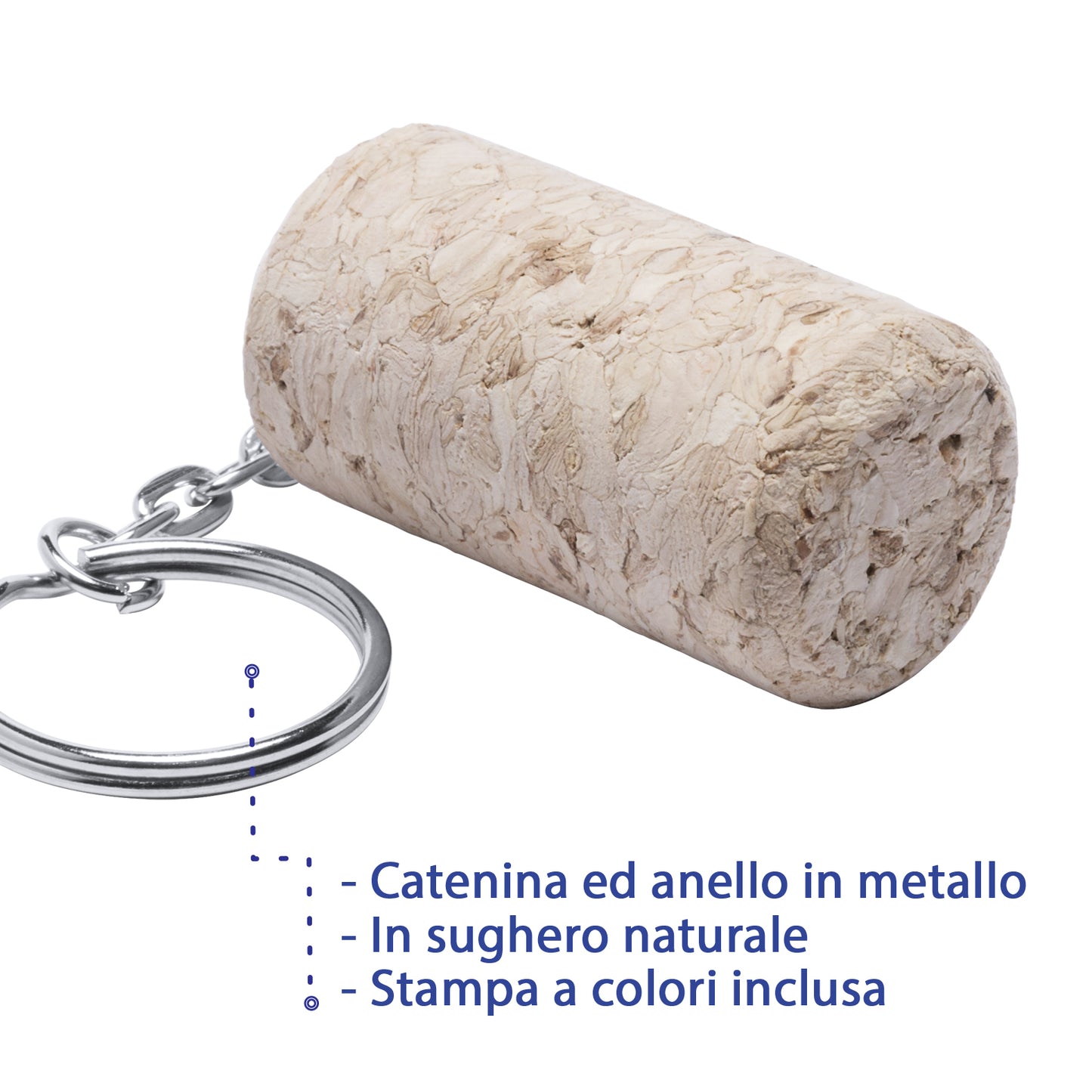 Portachiavi personalizzati in sughero | Cod. Telsox