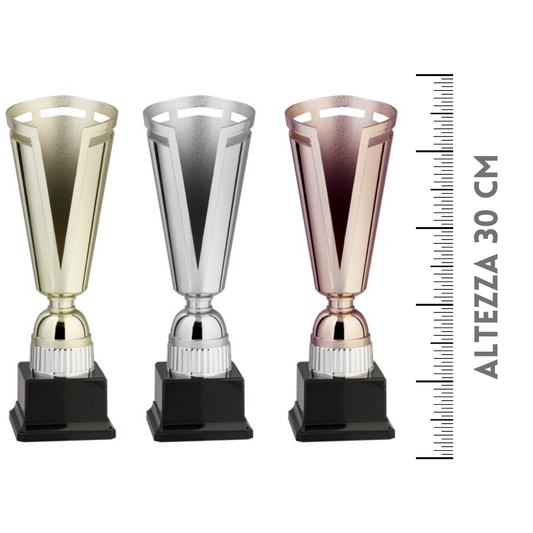 Tris di coppe trofeo personalizzate