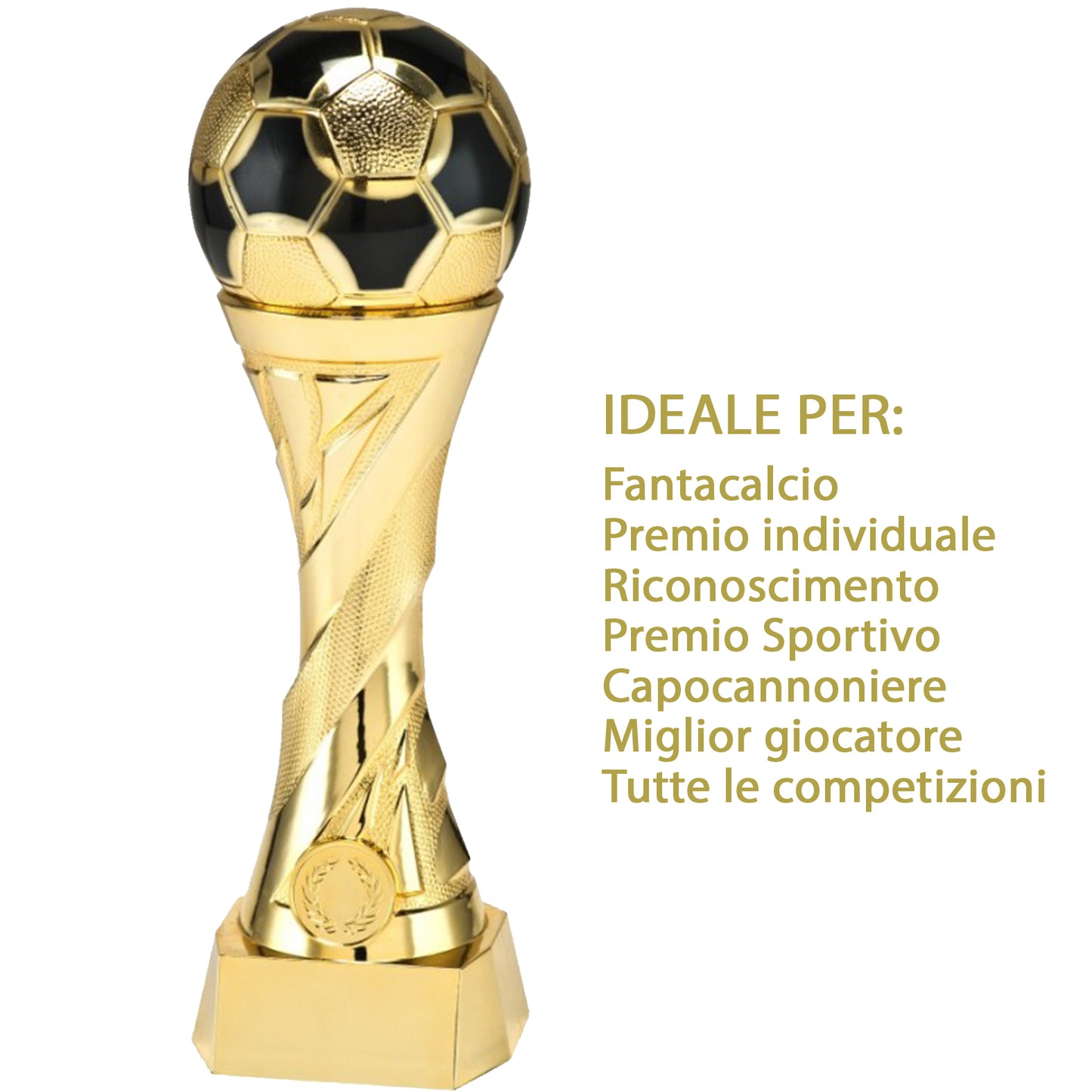 Premio calcistico stile coppa del mondo da 27 cm personalizzato | Cod. 14.547