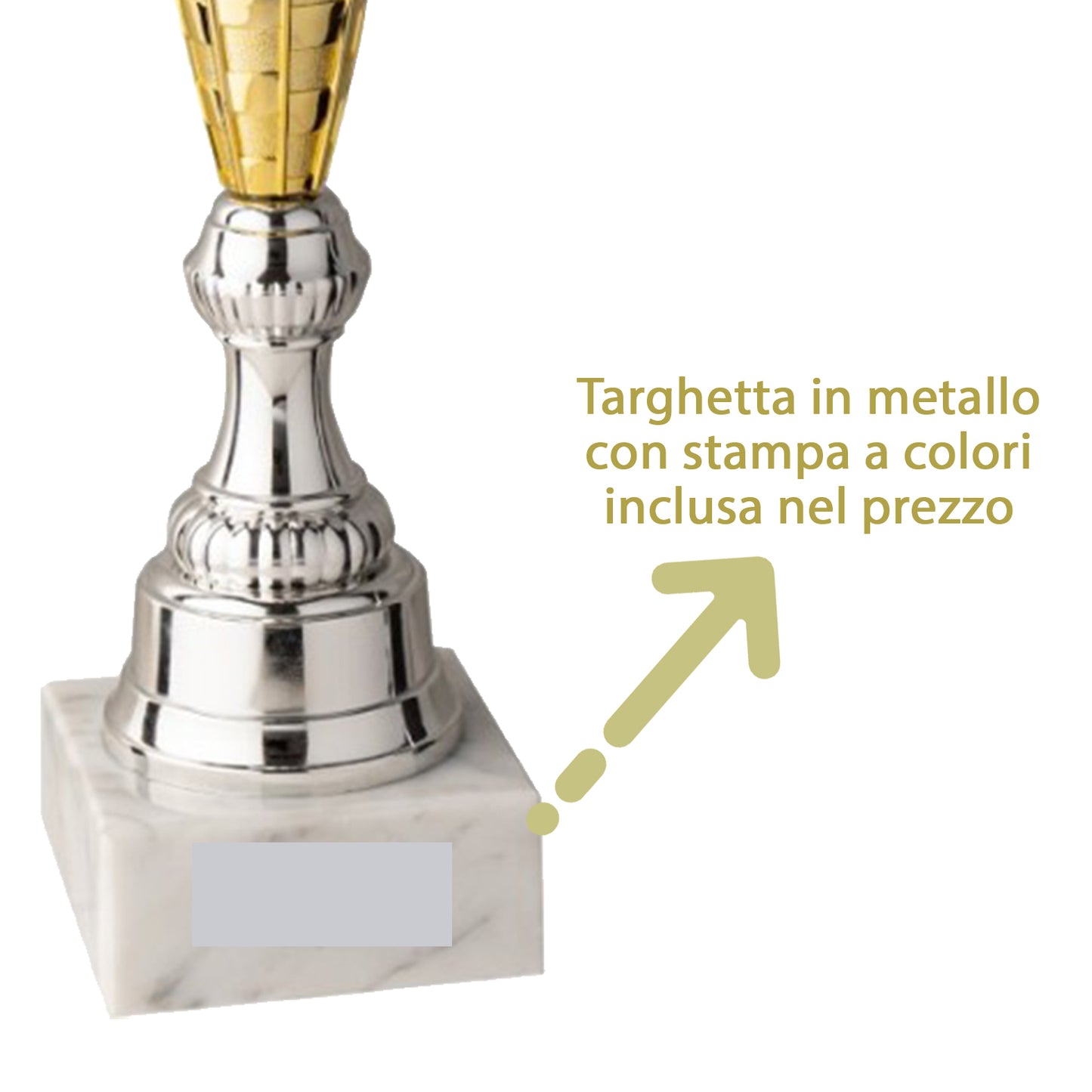 Tris di coppe trofeo personalizzate