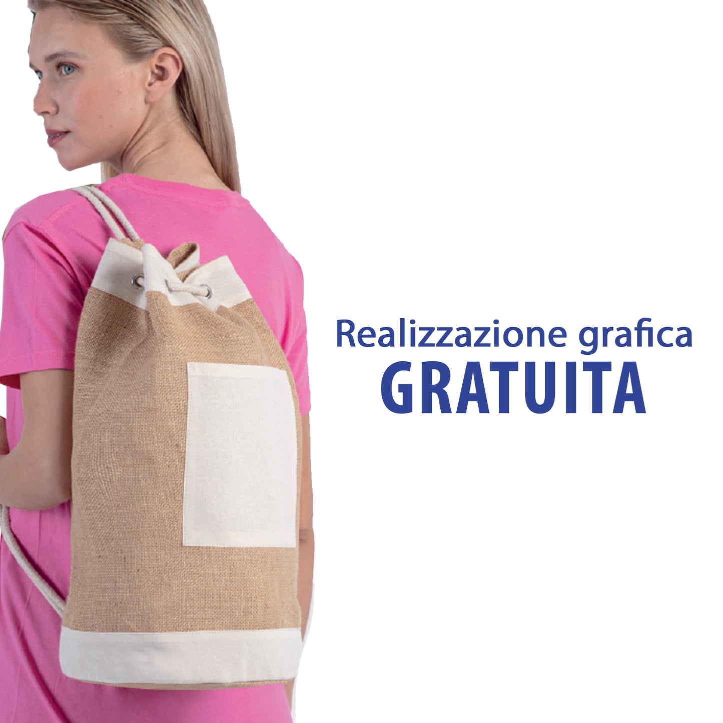 Sacche zaino multiuso in cotone e Juta | Cod PG241