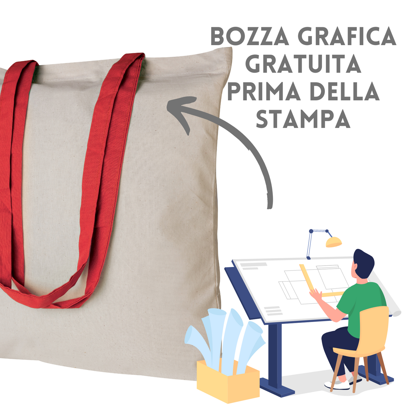 Shopper personalizzate in cotone 38x42 cm . | Cod. PG207