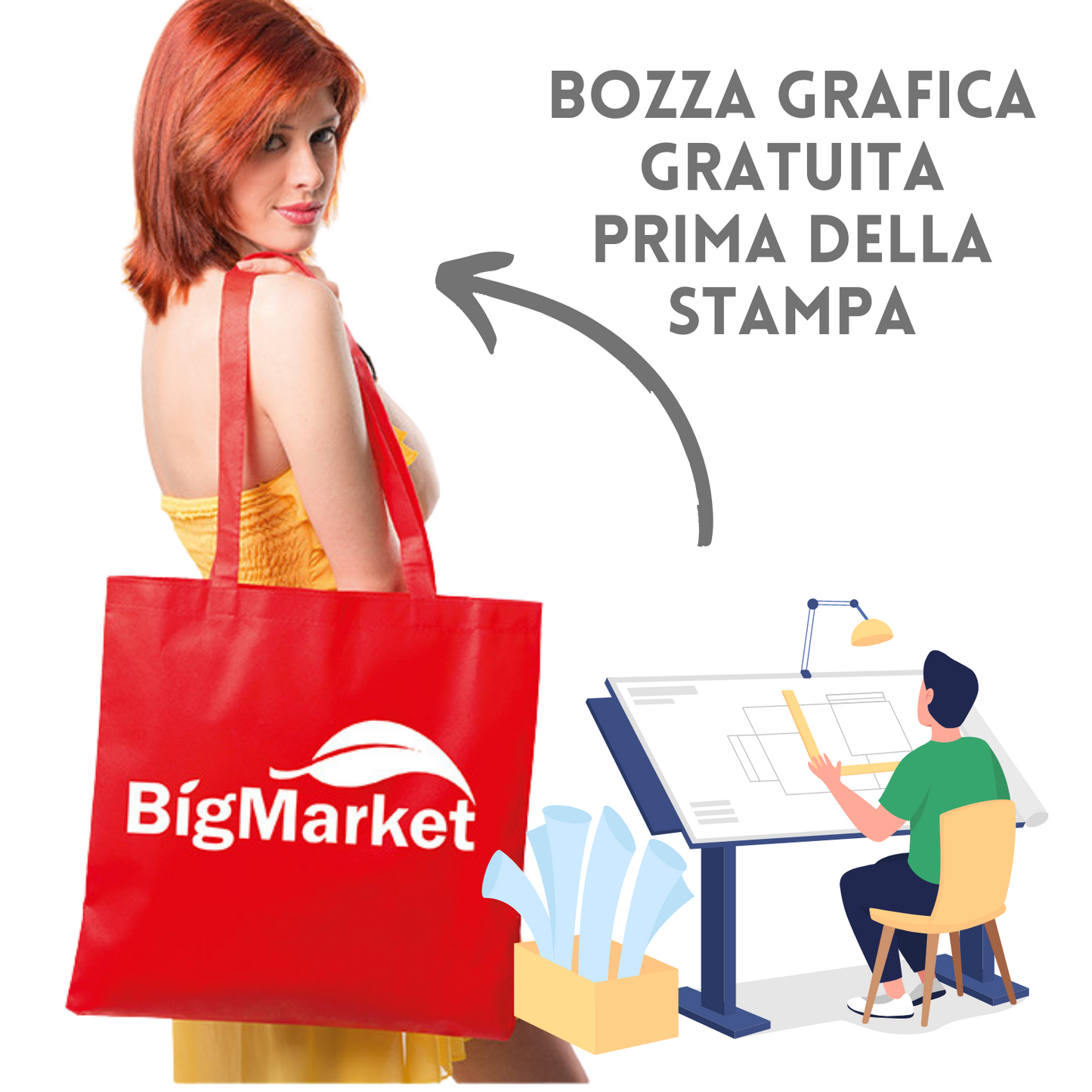 Shopper in TNT 42X42 cm personalizzata | Cod. PG150