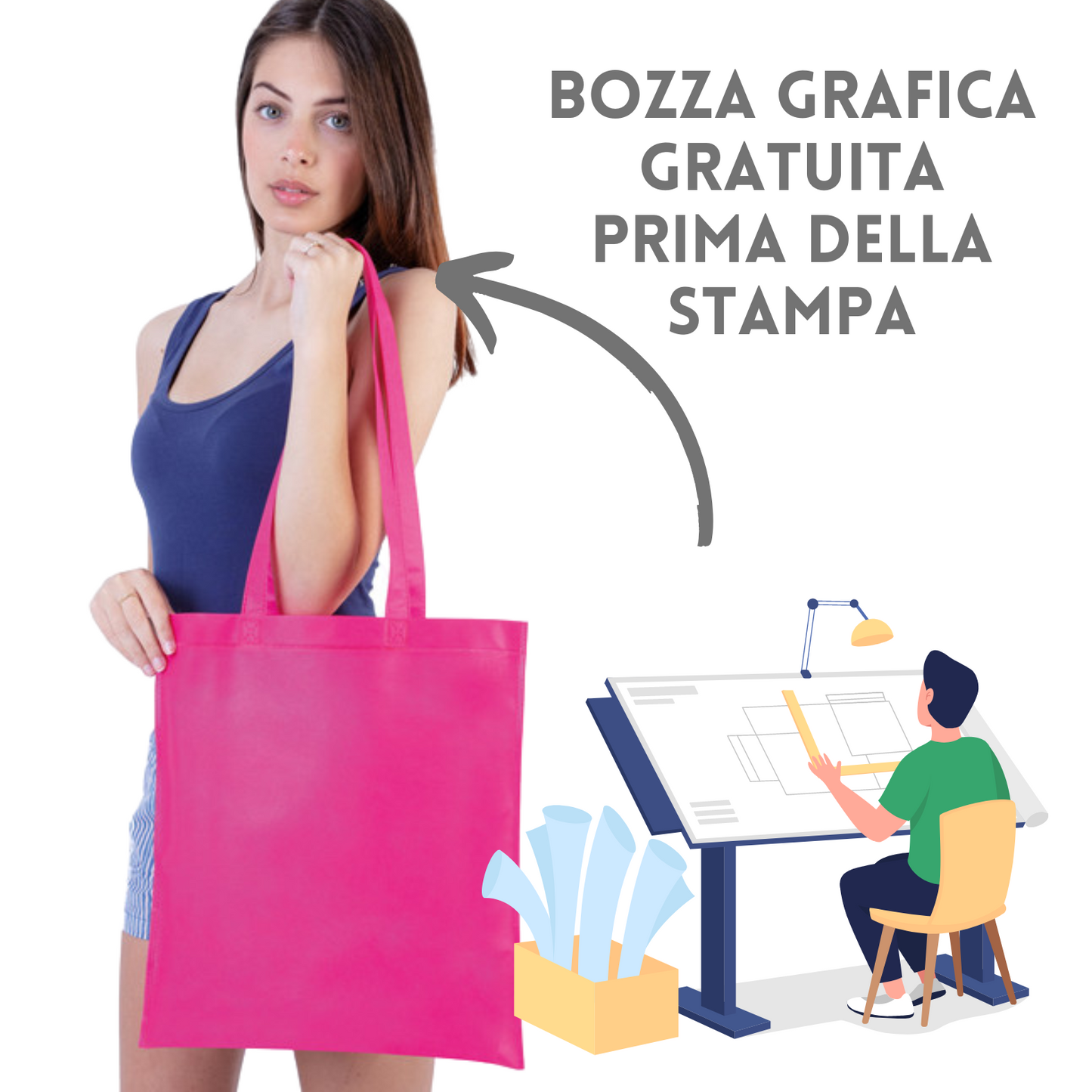 Shopper in TNT 36X40 cm personalizzata | Cod. PG157