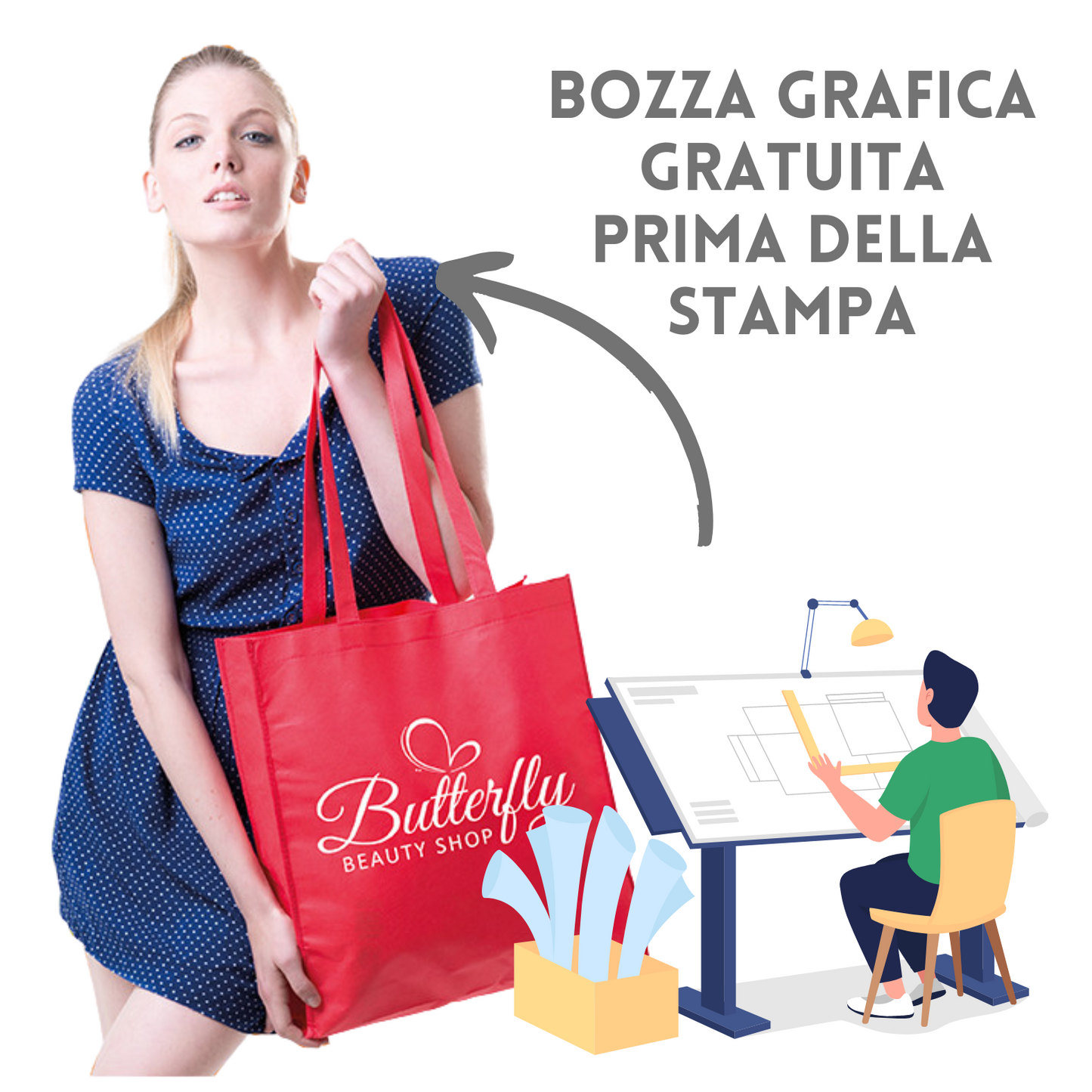 Shopper in TNT 38x42x10 cm personalizzata | Cod. PG156