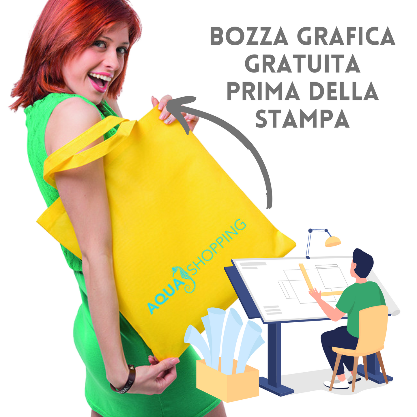 Shopper in TNT 38X42 cm personalizzata | Cod. PG162