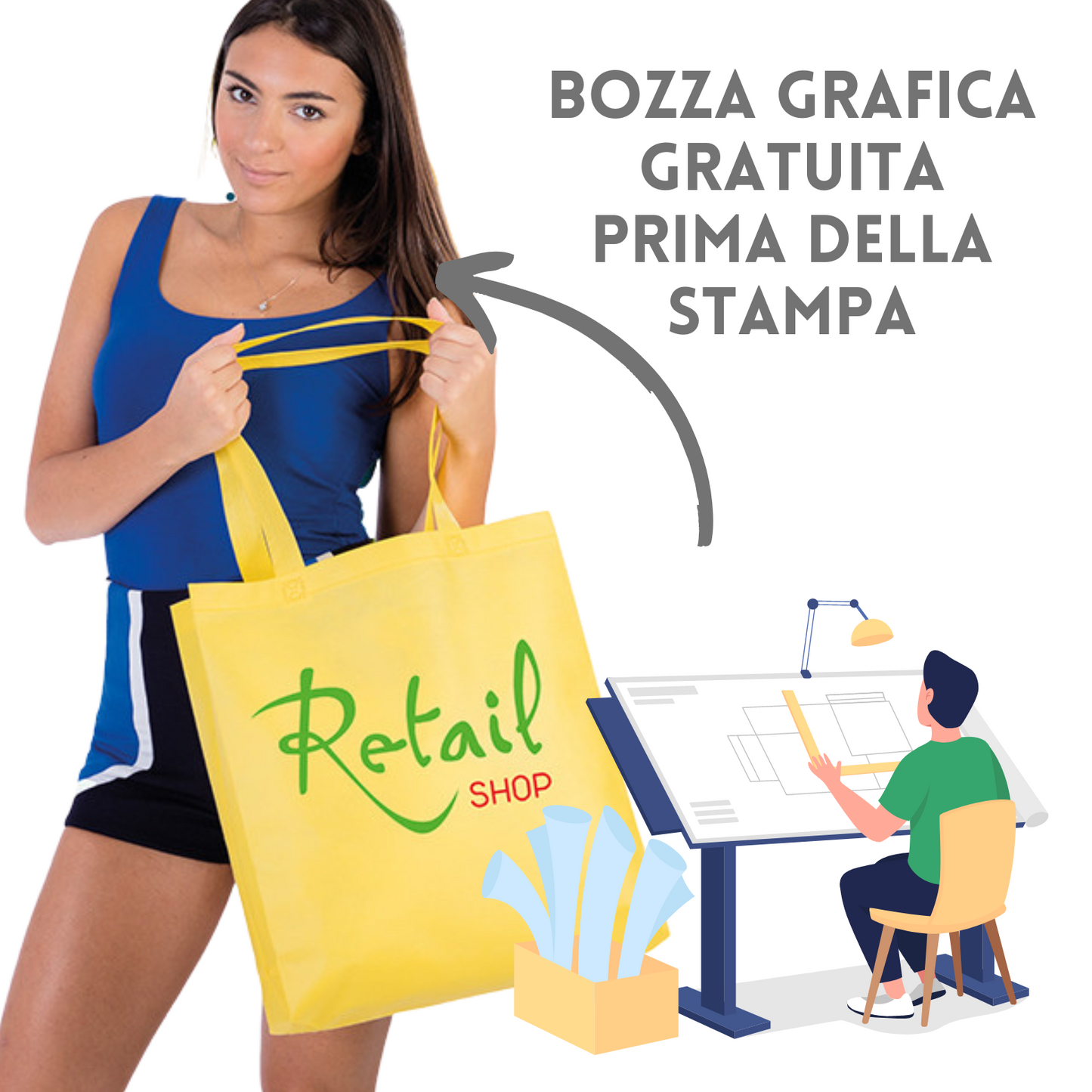 Shopper in TNT 36X40X9 cm personalizzata | Cod. PG153