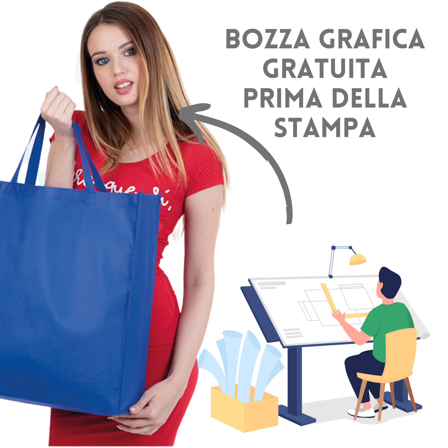 Shopper in TNT 45X45X14 cm personalizzata | Cod. PG154